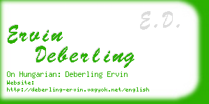 ervin deberling business card